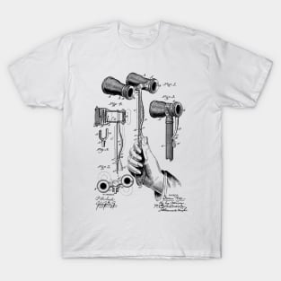 Opera Glasses Vintage Patent Hand Drawing T-Shirt